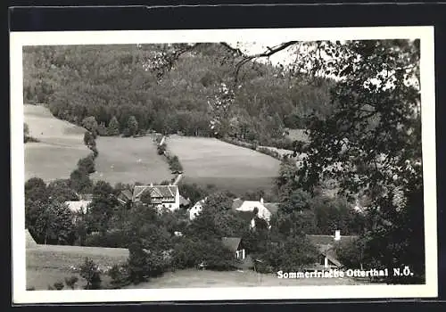 AK Otterthal, Ortsansicht hinter Bäumen