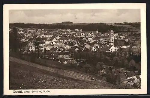 AK Zwettl, Ortsansicht mit Kirche