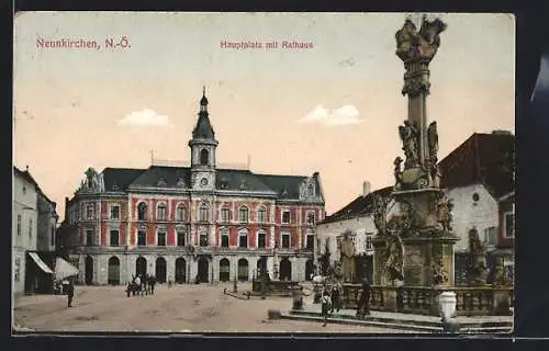 AK Neunkirchen, Hauptplatz mit Rathaus