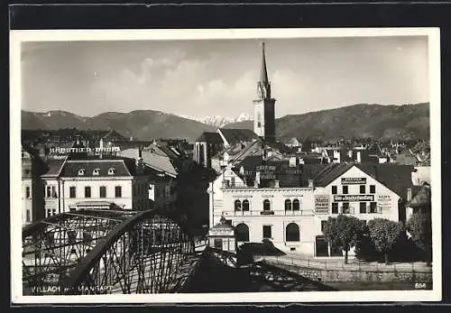 AK Villach, Ortsansicht mit Mangart