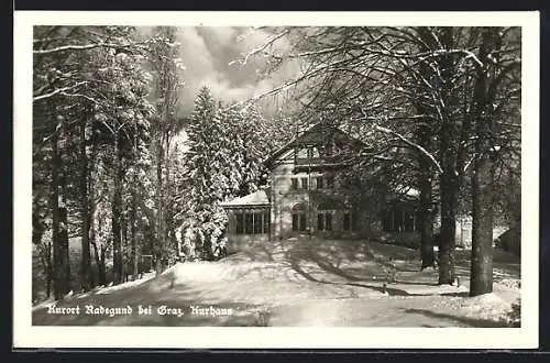 AK St. Radegund am Schröckl, Das Kurhaus im Schnee