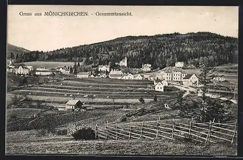 AK Mönichkirchen, Gesamtansicht über Felder