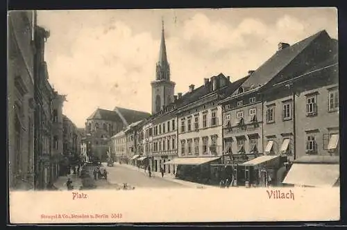 AK Villach, Blick über den Platz