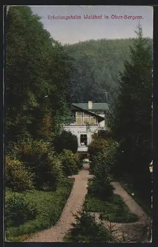 AK Bergern im Dunkelsteinerwald, Ober-Bergern, Weg zum Erholungsheim Waldhof