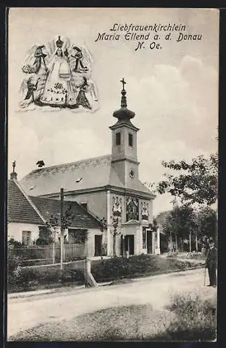 AK Maria Ellend a. d. Donau, Liebfrauenkirchlein und Marienbild