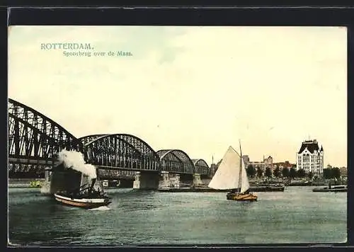 AK Rotterdam, Spoorbrug over de Maas