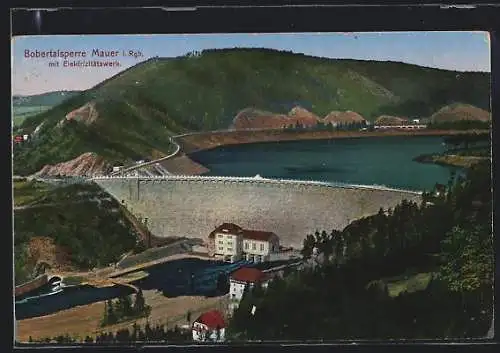 AK Mauer i. Rgb., Bobertalsperre mit Elektrizitätswerk