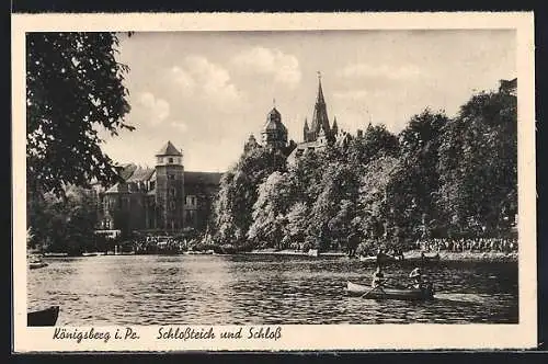 AK Königsberg, Schlossteich mit Schloss