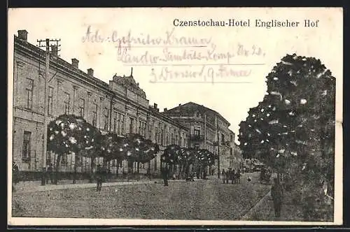 AK Czenstochau, Hotel Englischer Hof