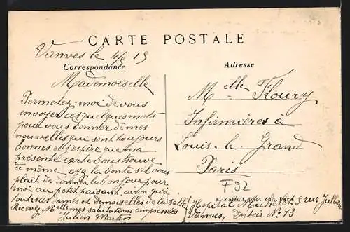 AK Vanves, Place Fabret, La Nouvelle Fontaine