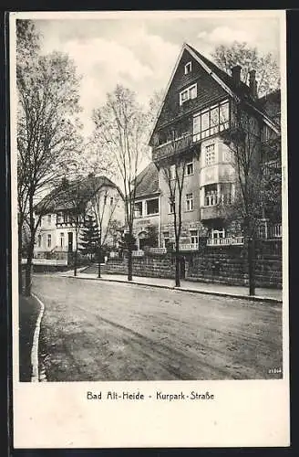 AK Bad Alt-Heide, Kurpark-Strasse mit Apotheke und Badeverwaltung