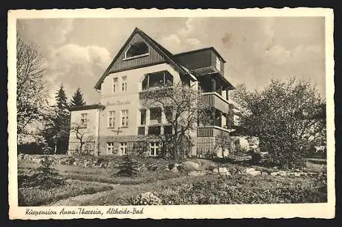 AK Bad Altheide, Kurpension Anna-Theresia vom Garten gesehen