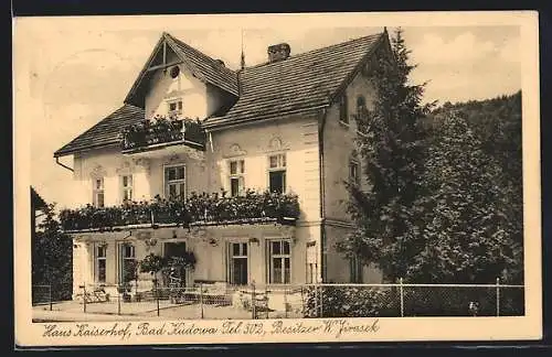 AK Bad Kudowa, Das Haus Kaiserhof, Inh. W. Jirasek