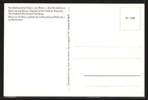 AK Bonn, Bundeshaus am Rhein