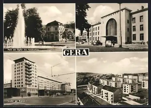 AK Gera, Park der Opfer des Faschismus, Hauptbahnhof, Ortsteil Bieblach, Strasse der Republik