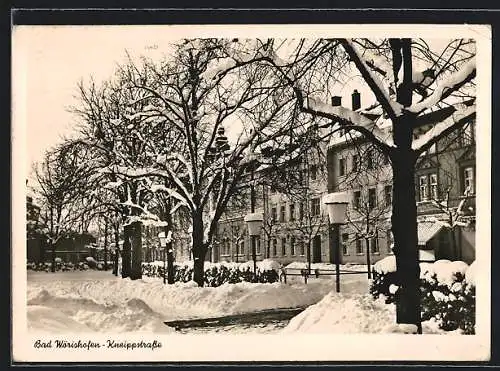 AK Bad Wörishofen, Die Kneippstrasse im Schnee