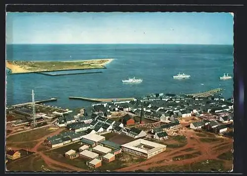 AK Helgoland, Blick auf die Küste vom Flugzeug aus