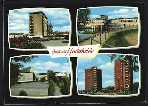 AK Hamburg-Harksheide, Rathaus, Sportlerheim, Stonsdorferei, Max u. Moritz