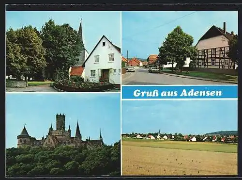 AK Nordstemmen-Adensen, Blick auf die Kirche, Blick auf die Burg