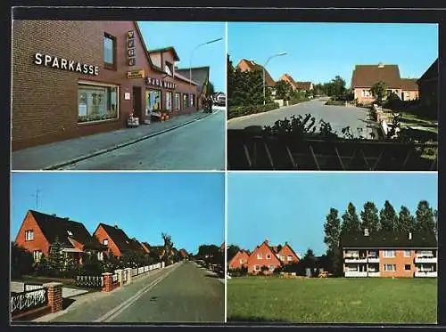 AK Hohenfelde /Steinburg, Sparkasse und Vege Markt, Reihenhaus-Siedlung