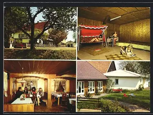 AK Kellberg bei Passau, Pension Gut Wolfersdorf, Bachl`s Kerzenstub`n, Innenansichten mit Gästen