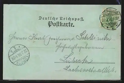 Mondschein-AK Hamburg, Kaserne im Winter