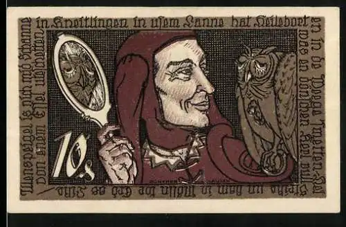 Notgeld Braunschweig 1921, 10 Pfennig, Till Eulenspiegel