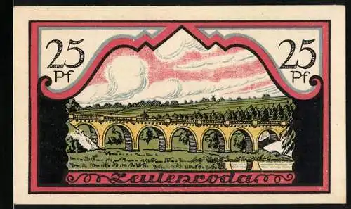 Notgeld Zeulenroda 1921, 25 Pfennig, Ansicht vom Viadukt