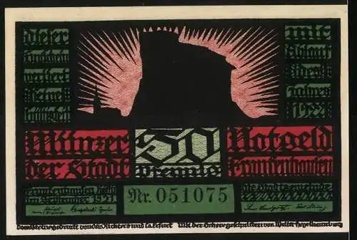 Notgeld Frankenhausen 1921, 50 Pfennig, Frauen beklagen den Tod der Männer