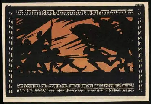 Notgeld Frankenhausen 1921, 50 Pfennig, Bauern und Soldaten im Kampf