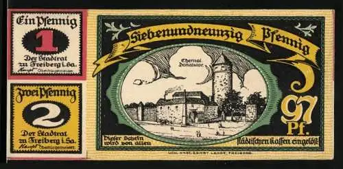 Notgeld Freiberg 1921, 1 Mark, Ehrenmal Donatstor