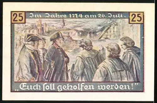 Notgeld Freiburg 1921, 25 Pfennig, Kirche, Hilfe für die Armen