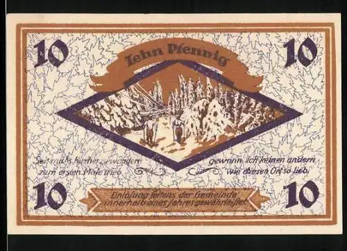 Notgeld Friedrichroda, 10 Pfennig, Skifahrer im Schnee