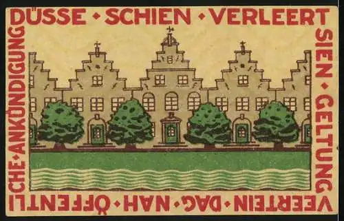 Notgeld Friedrichstadt-Eider 1921, 50 Pfennig, Lutherische Kirche und Flusspanorama