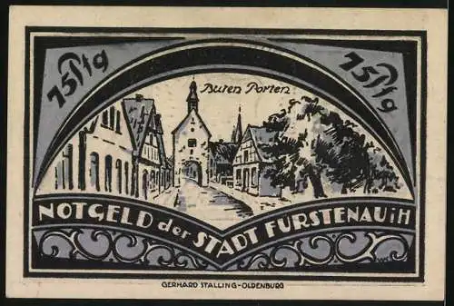 Notgeld Fürstenau 1921, 75 Pfennig, Die Buren Porten