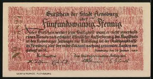 Notgeld Flensburg 1920, 25 Pfennig, Historische Szene