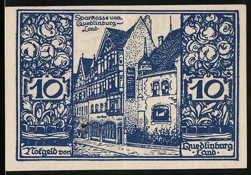 Notgeld Quedlinburg-Land 1923, 10 Pfennig, Sparkasse, Ornamente