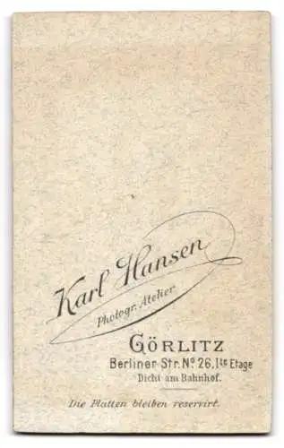 Fotografie Karl Hansen, Görlitz, Berliner Strasse 26, Blonde junge Dame mit Stirnlocken und Ohrschmuck