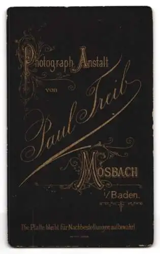 Fotografie Paul Treib, Mosbach i. Baden, Junger Mann mit gemusterter Fliege und einem Zwicker auf der Nase