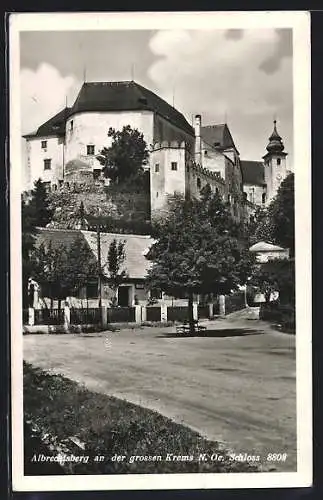 AK Albrechtsberg an der grossen Krems, Strassenpartie am Schloss