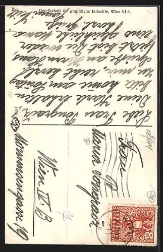 AK Hallstatt, Ortspartie mit Anwohnern am Berg