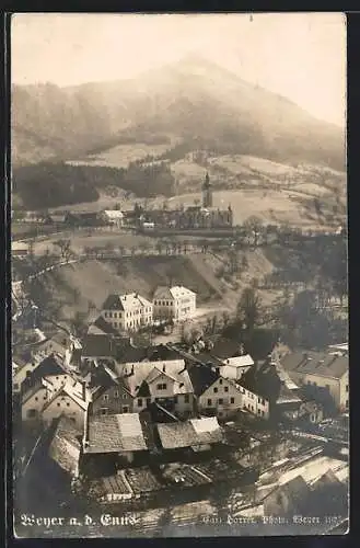 AK Weyer a. d. Enns, Ortsansicht aus der Vogelschau