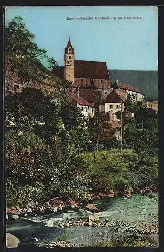 AK Senftenberg im Kremstale, Ortsansicht mit Kirche