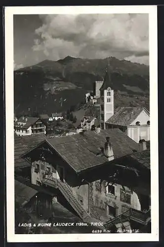 AK Ladis, Ortsansicht Ruine Laudeck