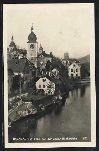 AK Waidhofen a. d. Ybbs, Ortsansicht von der Zeller Hochbrücke