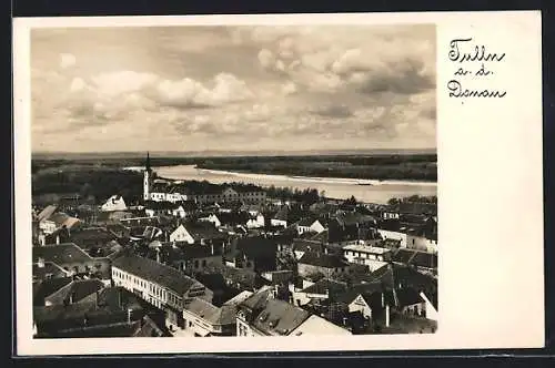 AK Tulln a. d. Donau, Blick aus der Vogelschau auf den Ort
