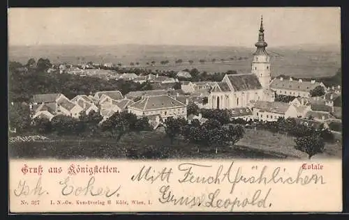 AK Königstetten, Totalansicht mit Kirche