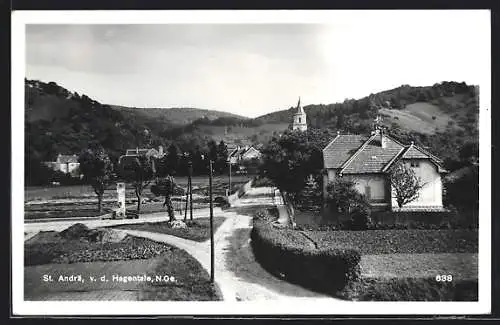 AK St. Andrä-Wördern, St. Andrä vor dem Hagenthale mit Kirche