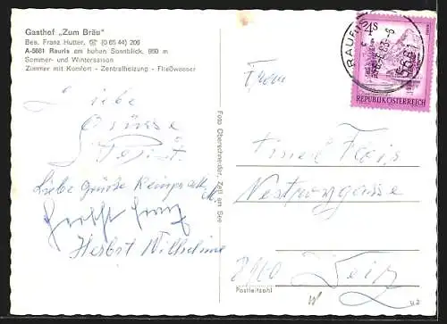 AK Rauris /Land Salzburg, Pension Gasthof Zum Bär mit Gartenansicht