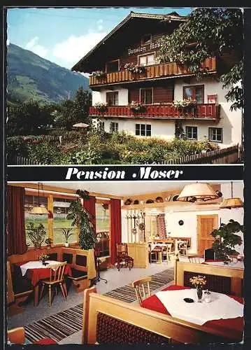 AK Rauris /Salzburger Land, Pension Moser mit Innenansicht